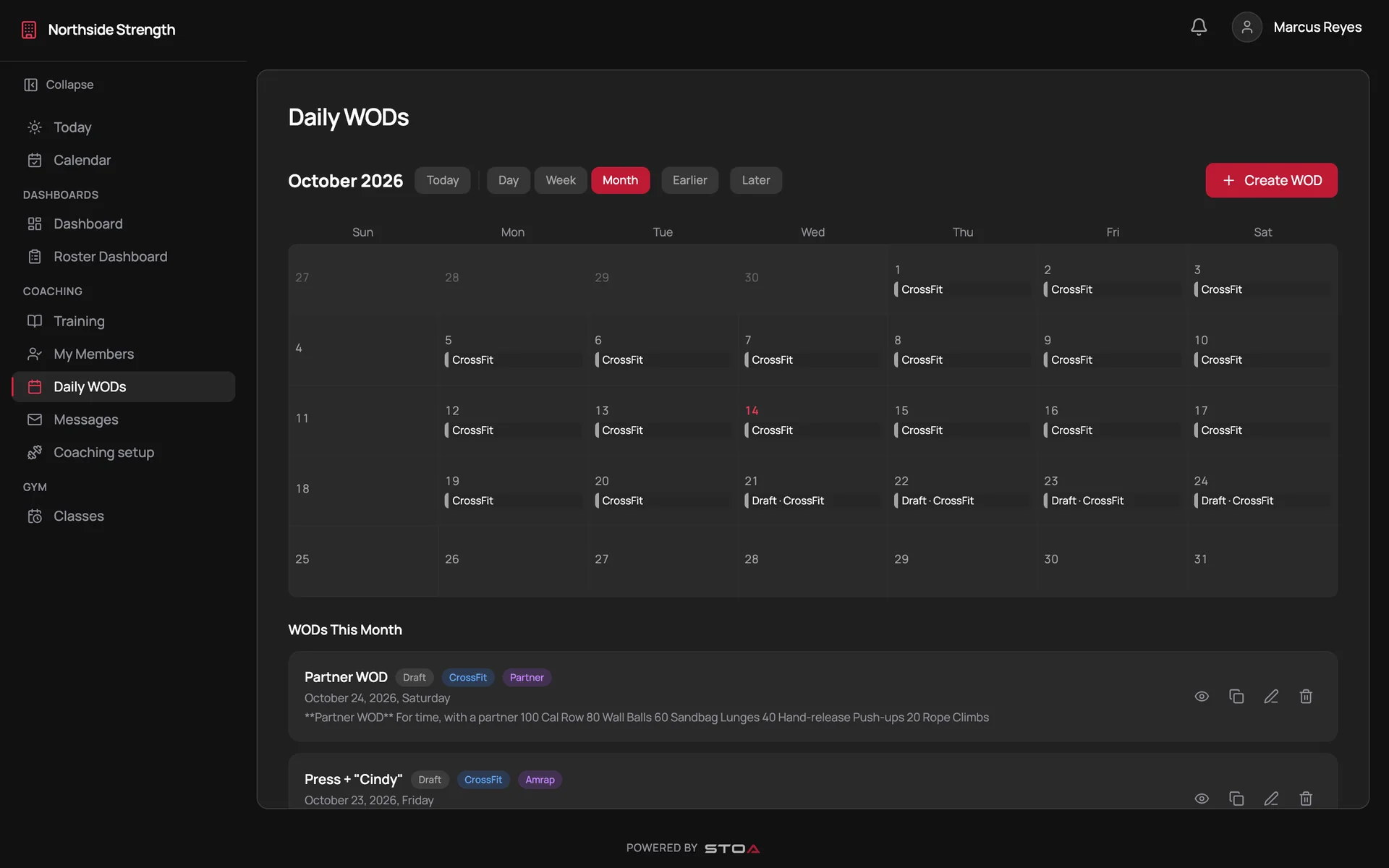A month of daily WODs ready to publish