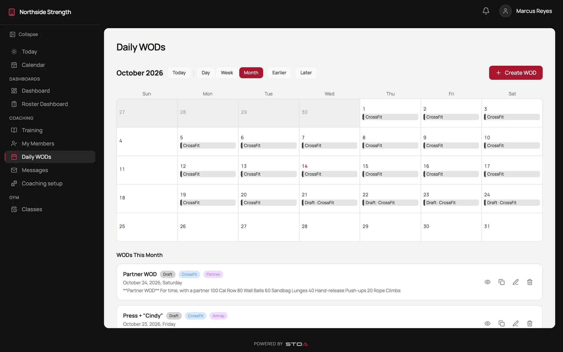 A month of daily WODs ready to publish
